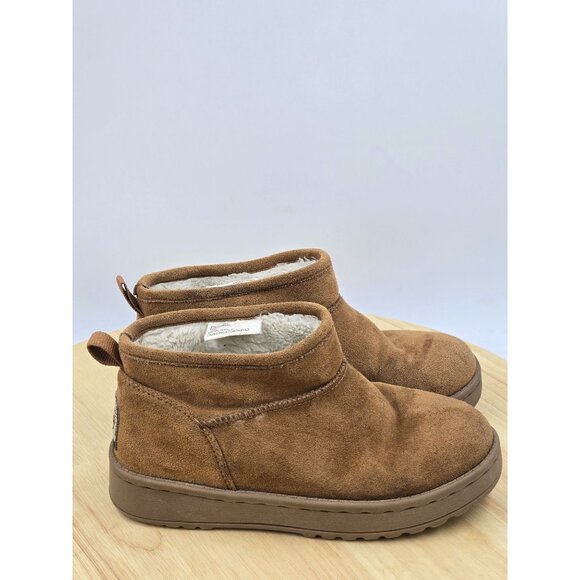 WHITE MOUNTAIN KIDS Faux Fur Lined Slip On Suede Ankle Booties sz 12M - Picture 1 of 8